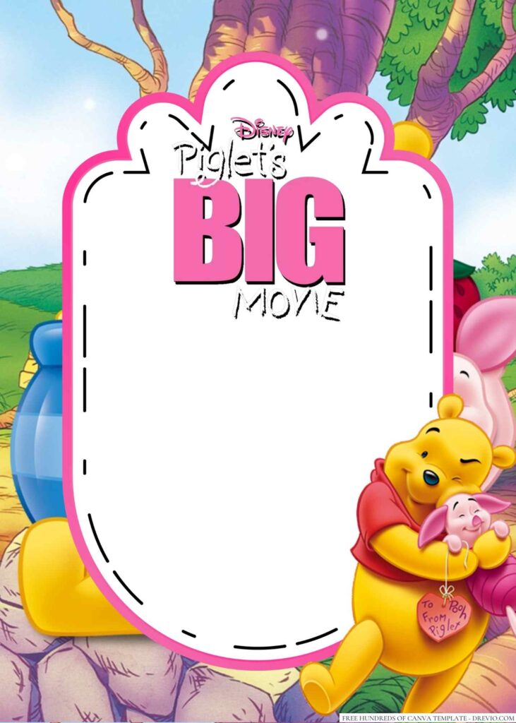 Invitation Template of 18+ Piglet's Big Movie Canva Birthday Invitation Templates 7