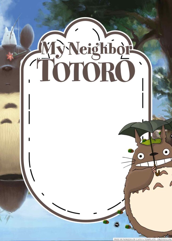 Invitation Template of 22+ My Neighbor Totoro Canva Birthday Invitation Templates 6