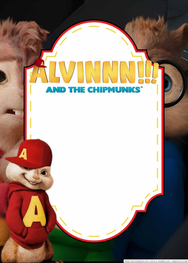 Invitation Template of 18+ Alvin and the Chipmunks Canva Birthday Invitation Templates 7