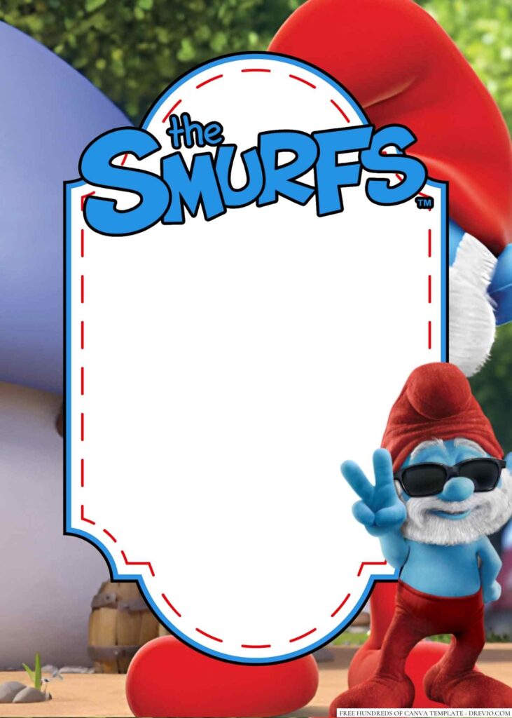 Invitation Template of 18+ Papa Smurf Canva Birthday Invitation Templates 7