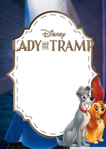 16+ Lady and the Tramp Canva Birthday Invitation Templates | Download ...