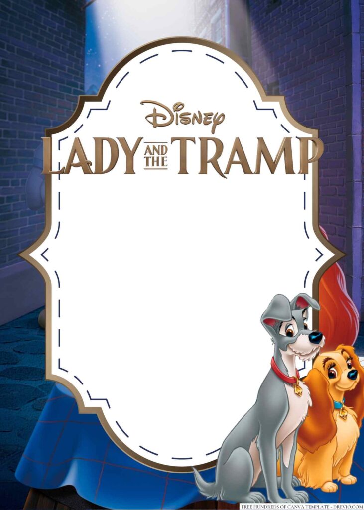 Invitation Template of 16+ Lady and the Tramp Canva Birthday Invitation Templates 7