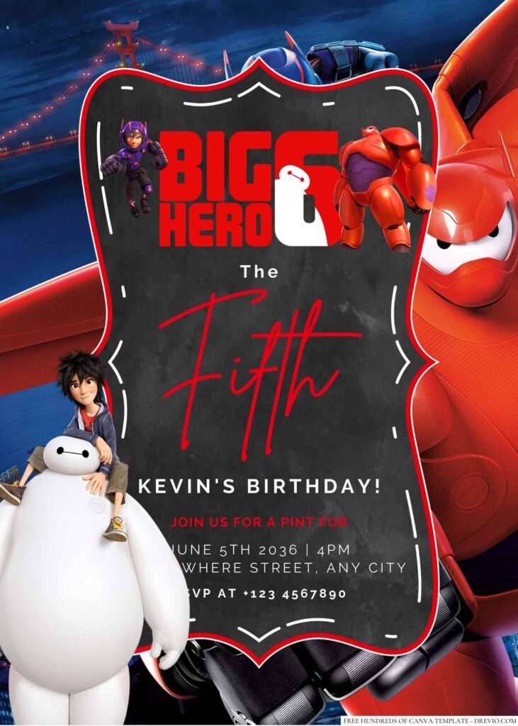 Big Hero 6 Birthday Invitation