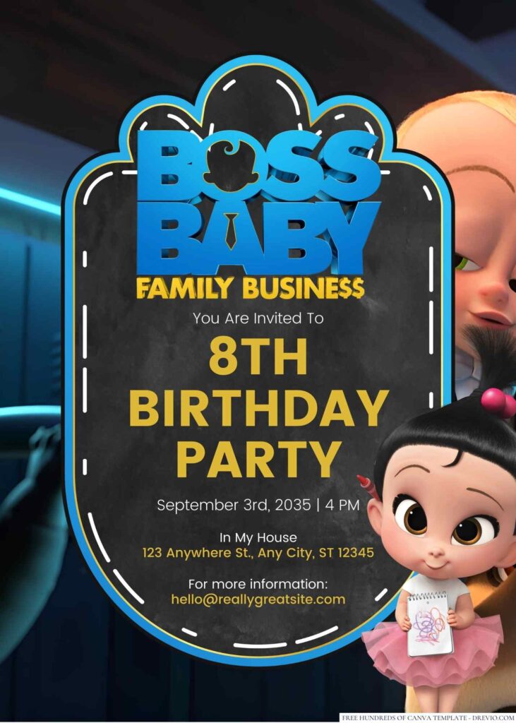 The Boss Baby Birthday Invitation