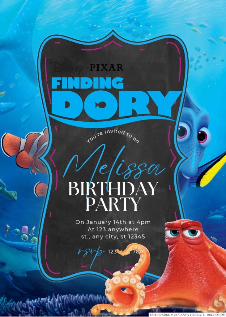 Finding Dory Birthday Invitation