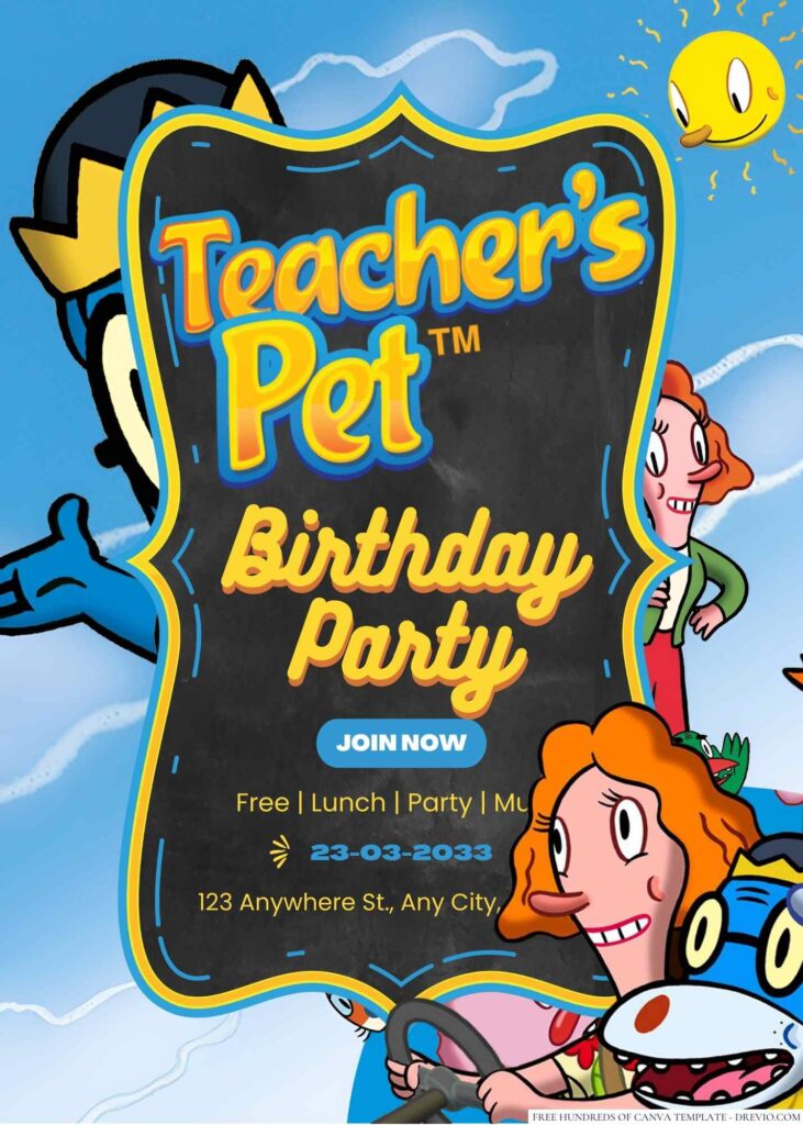 Teacher's Pet Birthday Invitations