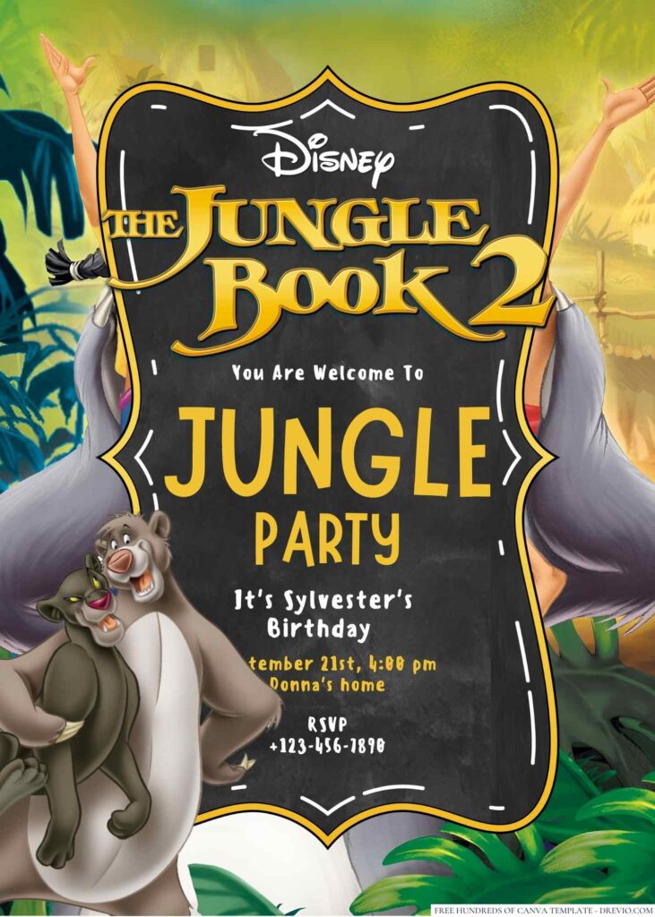 The Jungle Book 2 Birthday Invitation