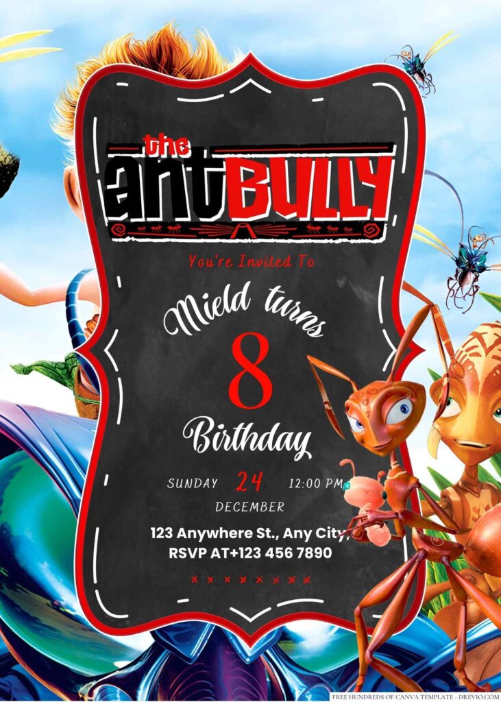 Invitation Template of 20+ The Ant Bully Canva Birthday Invitation Templates 14