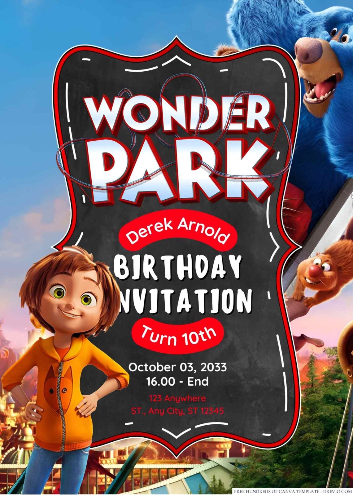 Wonder Park Birthday Invitation