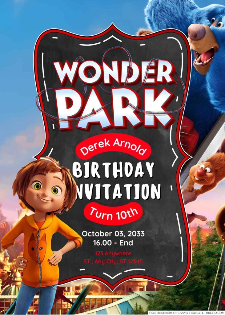 Wonder Park Birthday Invitation 