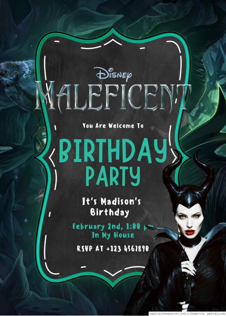 Maleficent Birthday Invitation