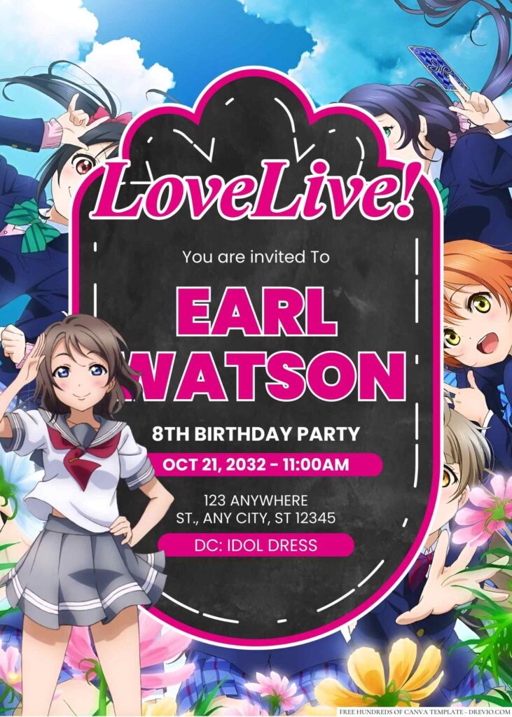 Love Live! Birthday Invitation