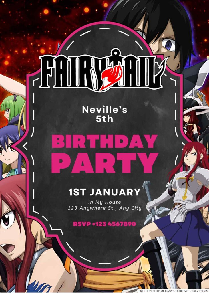 Fairy Tail Birthday Invitation