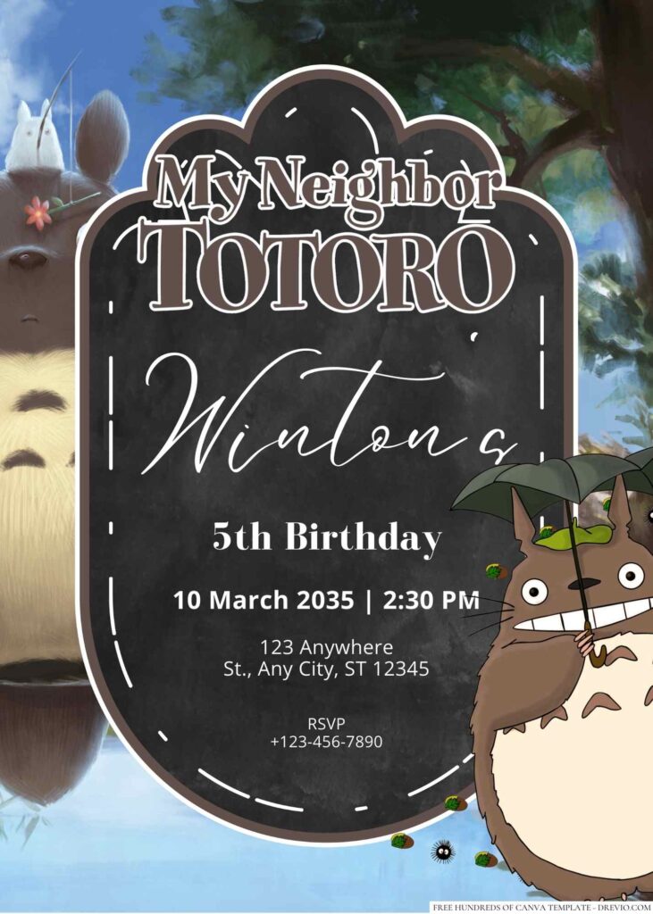  My Neighbor Totoro Birthday Invitation