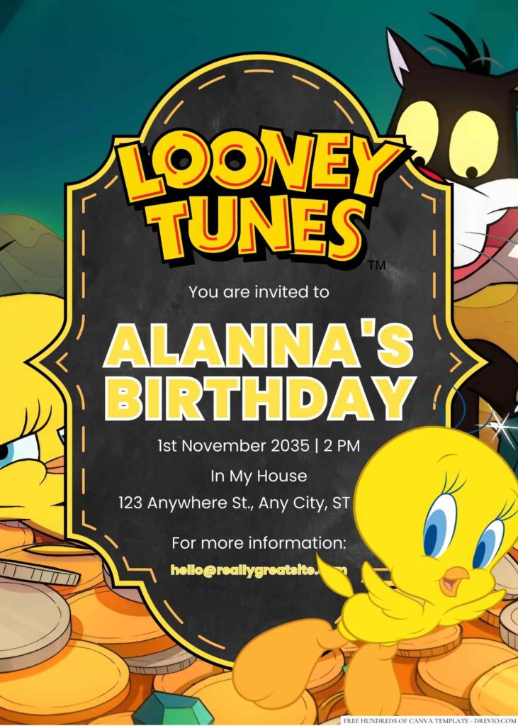 Tweety Bird Birthday Invitation