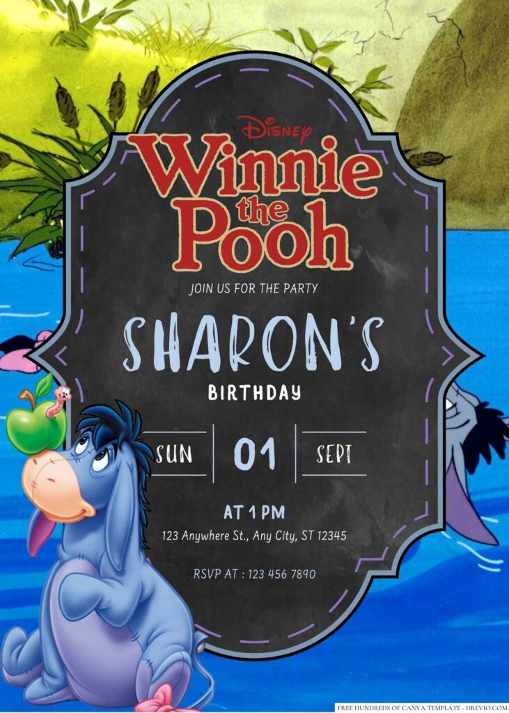 Eeyore Birthday Invitation