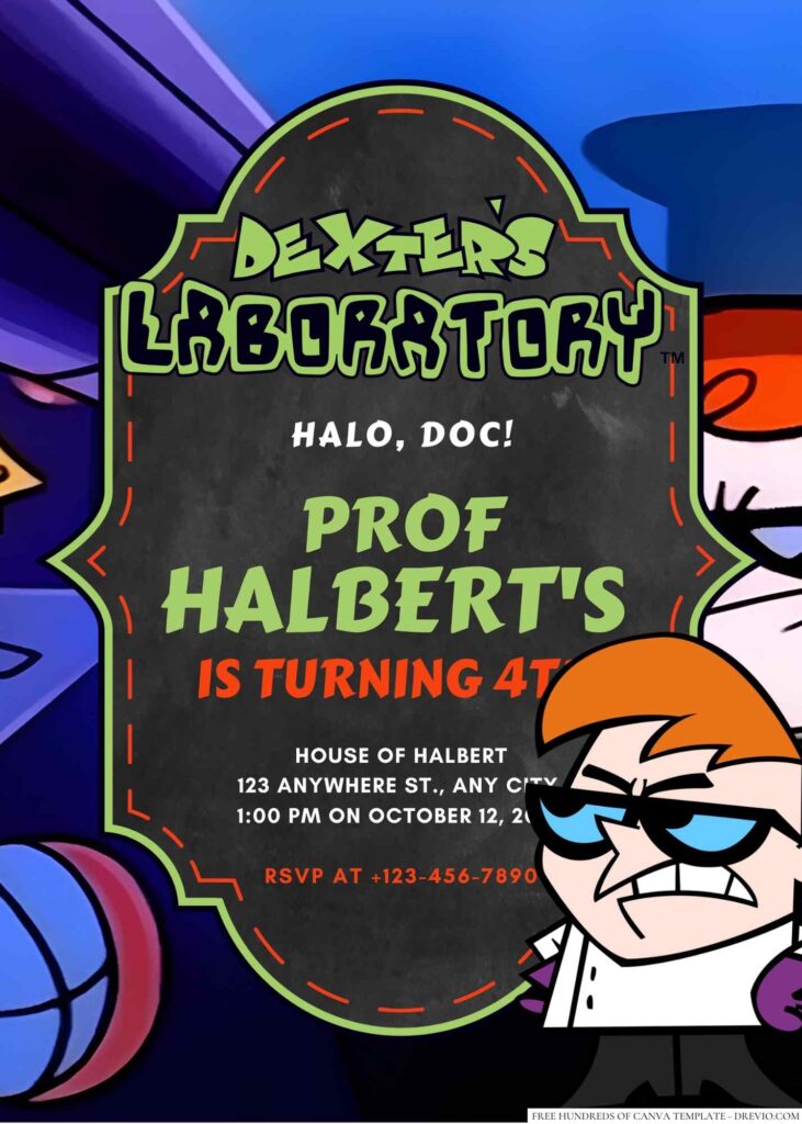 Dexter (Dexter's Laboratory) Birthday Invitation