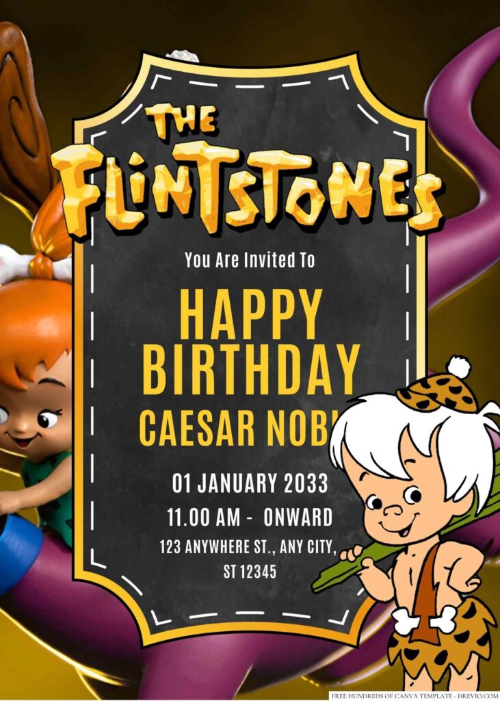 The Flintstones' Kids Birthday Invitation