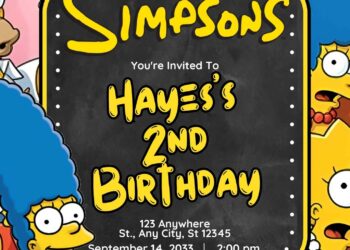 The Simpsons (Homer, Marge, Bart, Lisa, and Maggie) Birthday Invitation
