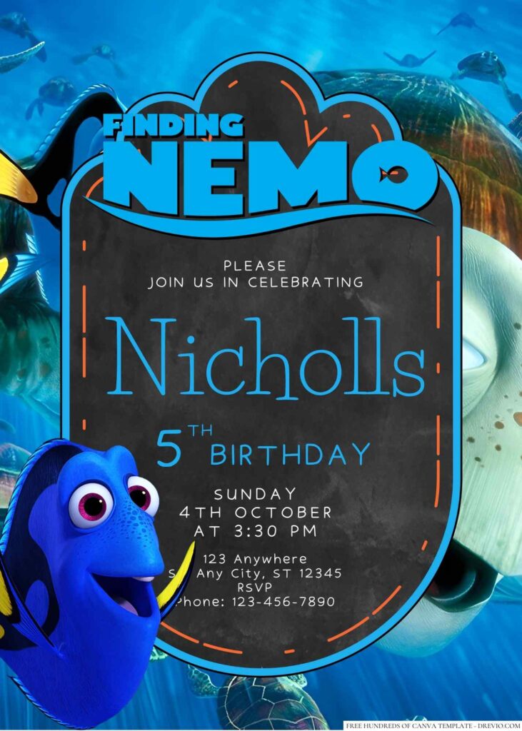 Finding Nemo Birthday Invitation