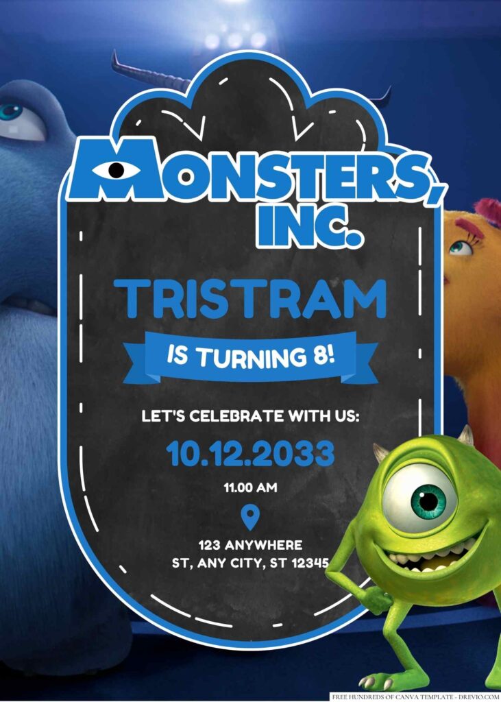 Monsters, Inc. Birthday Invitation