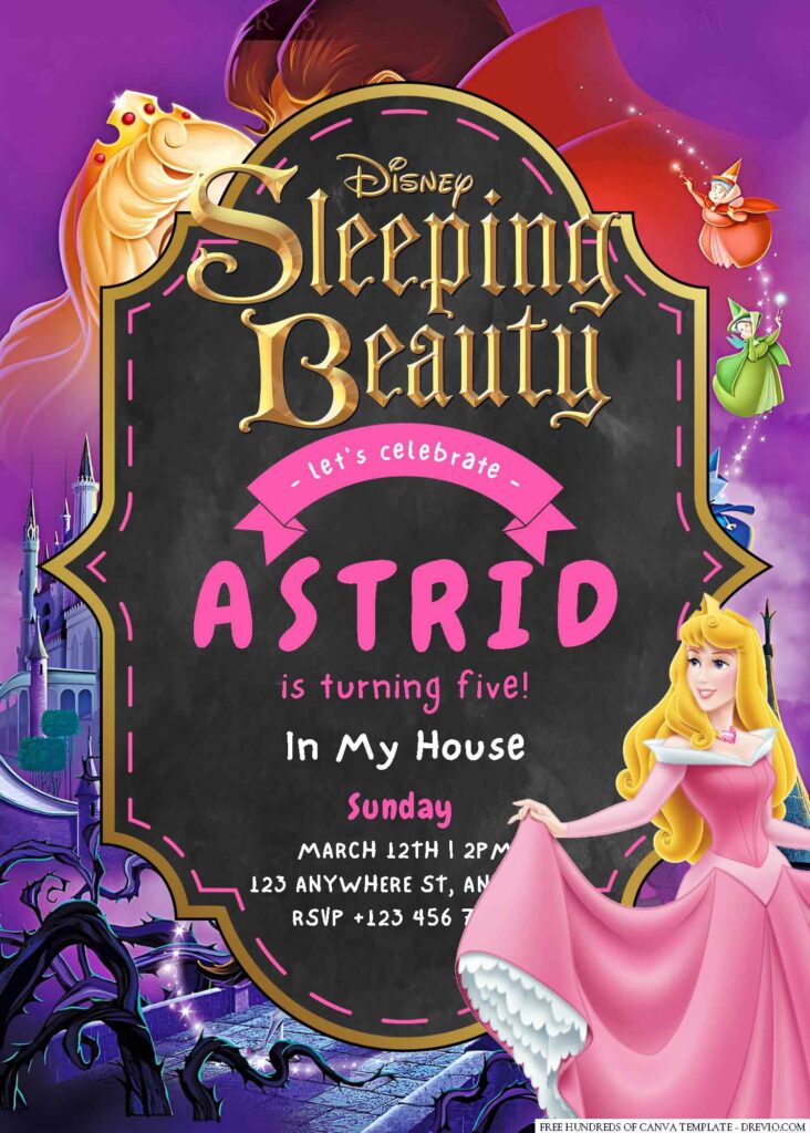 Sleeping Beauty Birthday Invitation