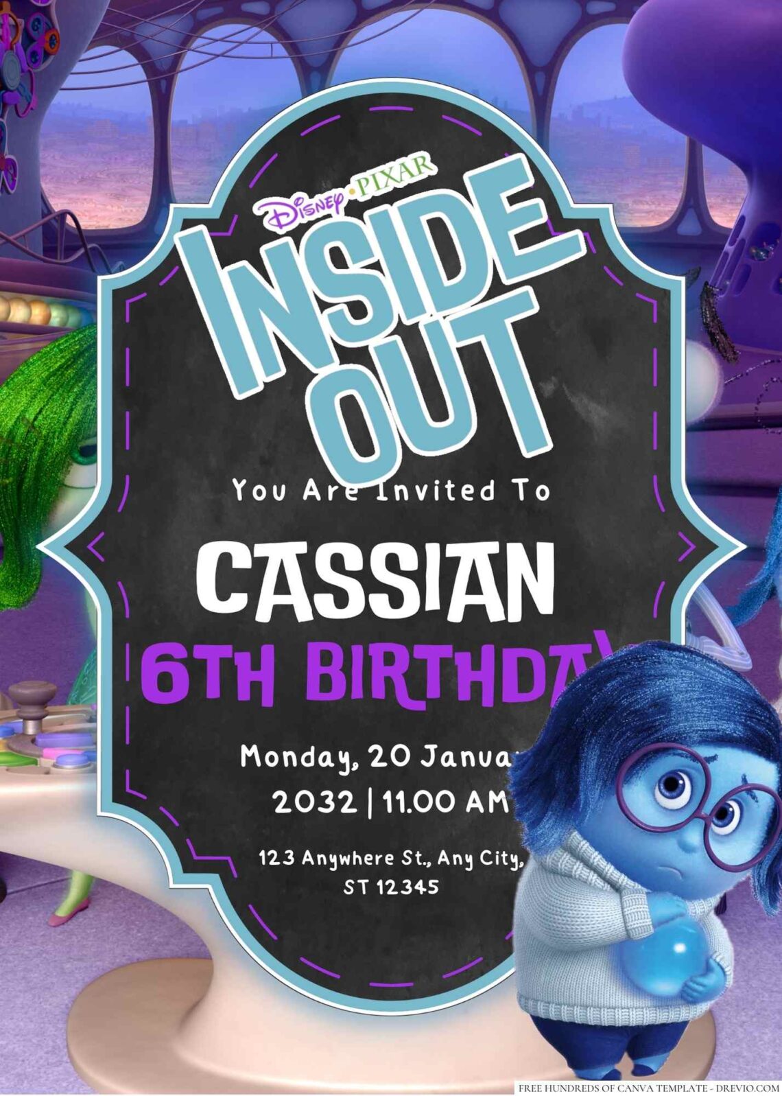 Inside Out Birthday Invitation