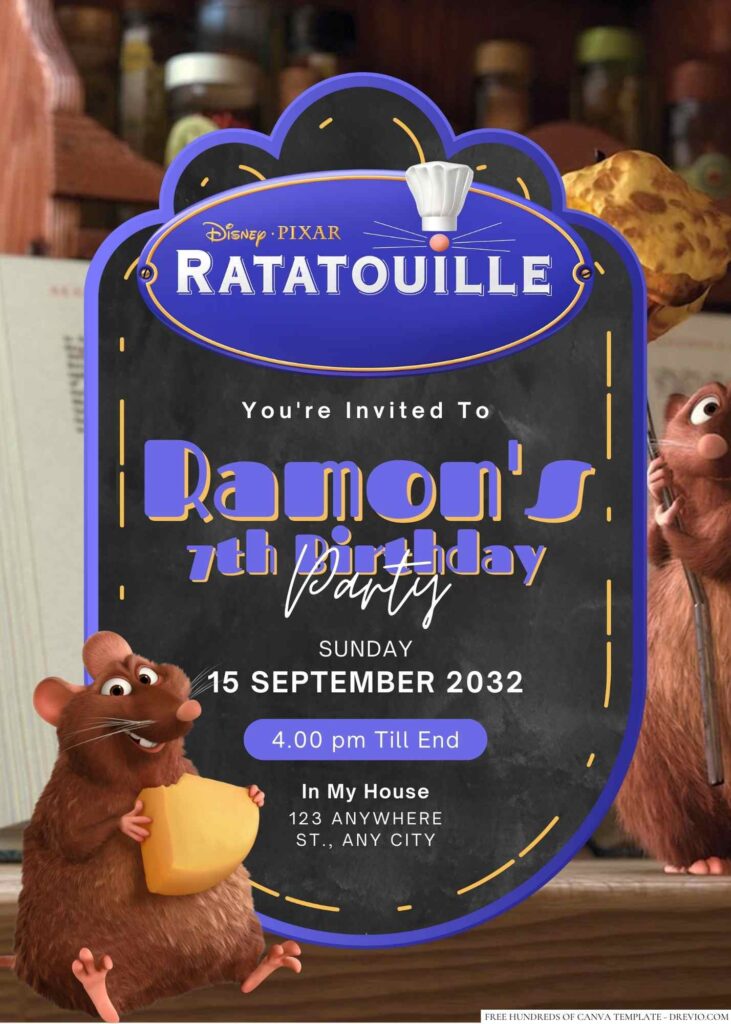 Ratatouille Birthday Invitation