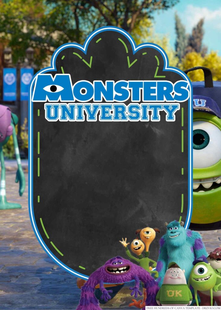 Invitation Template of 16+ Monsters University Canva Birthday Invitation Templates 8