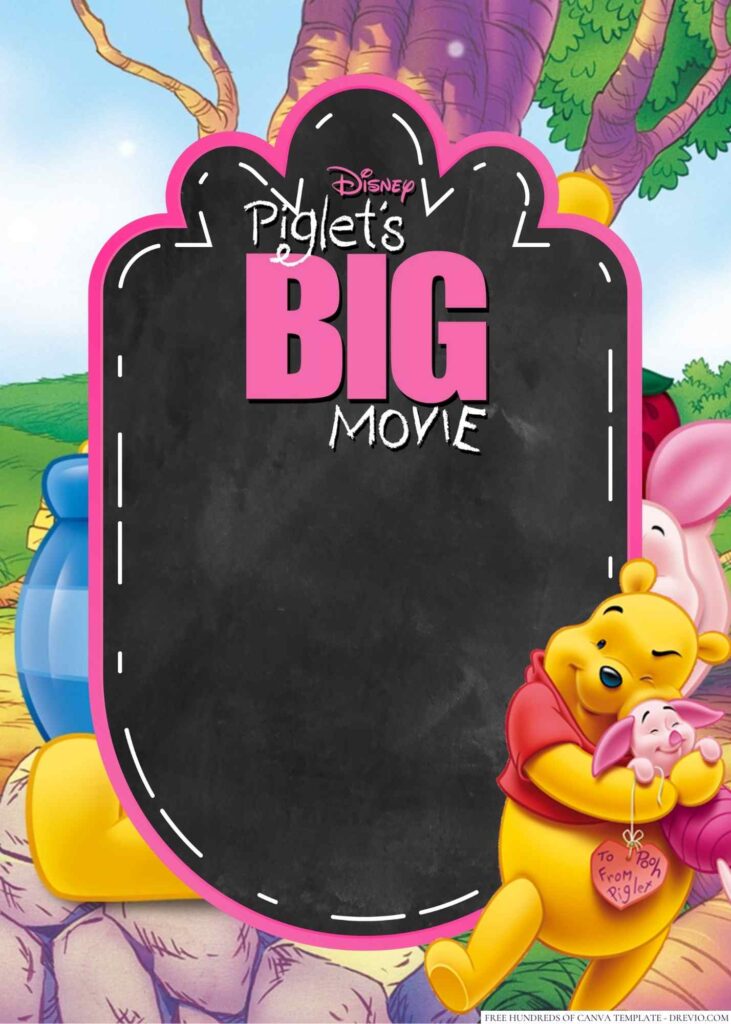 Invitation Template of 18+ Piglet's Big Movie Canva Birthday Invitation Templates 8