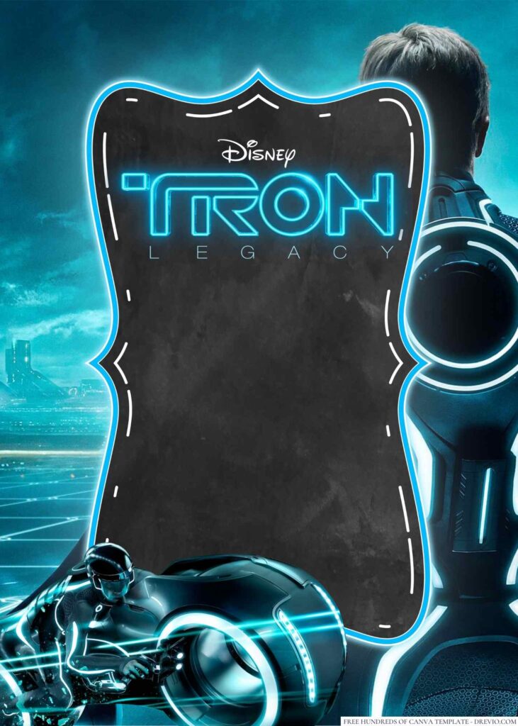 Invitation Template of 22+ Tron Legacy Canva Birthday Invitation Templates 8