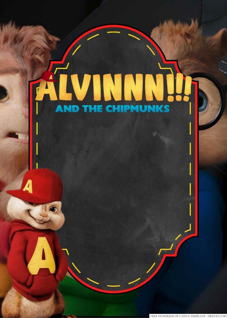 Invitation Template of 18+ Alvin and the Chipmunks Canva Birthday Invitation Templates 8