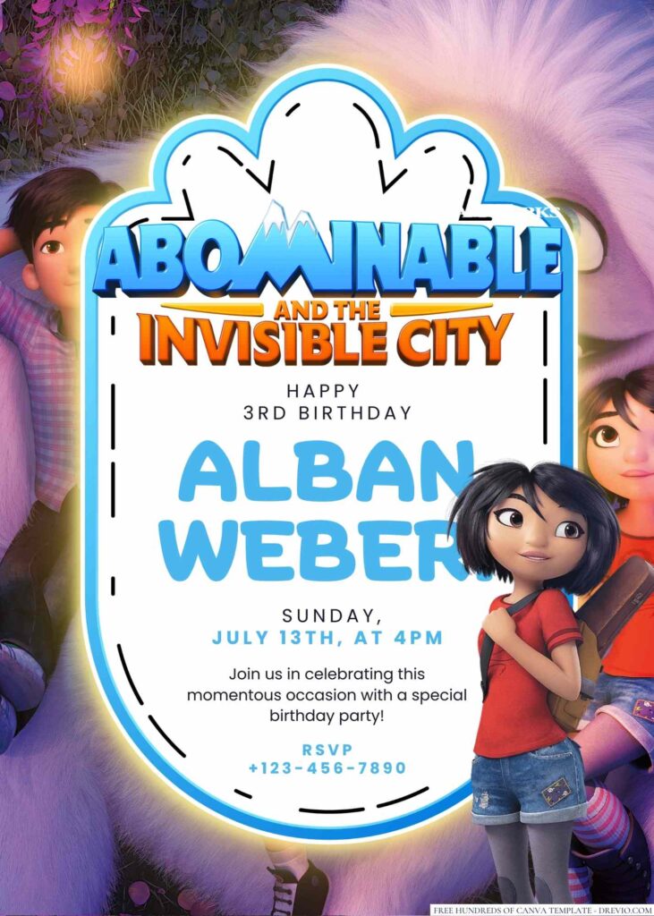 Abominable Birthday Invitation