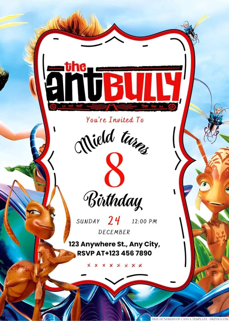 Invitation Template of 20+ The Ant Bully Canva Birthday Invitation Templates 16