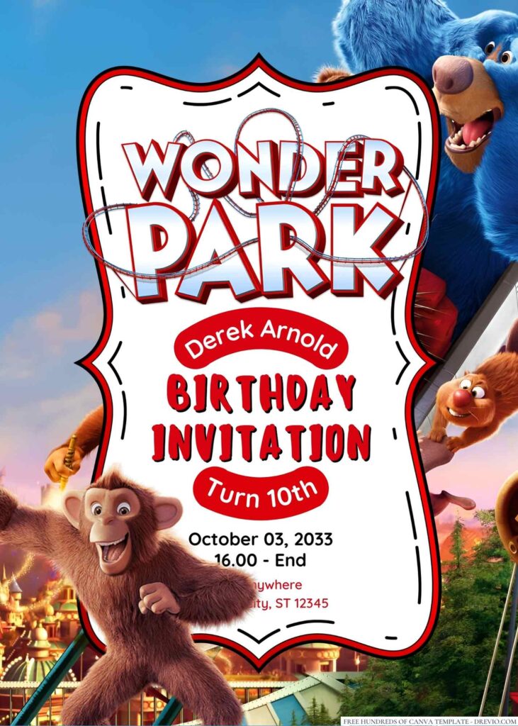 Wonder Park Birthday Invitation 