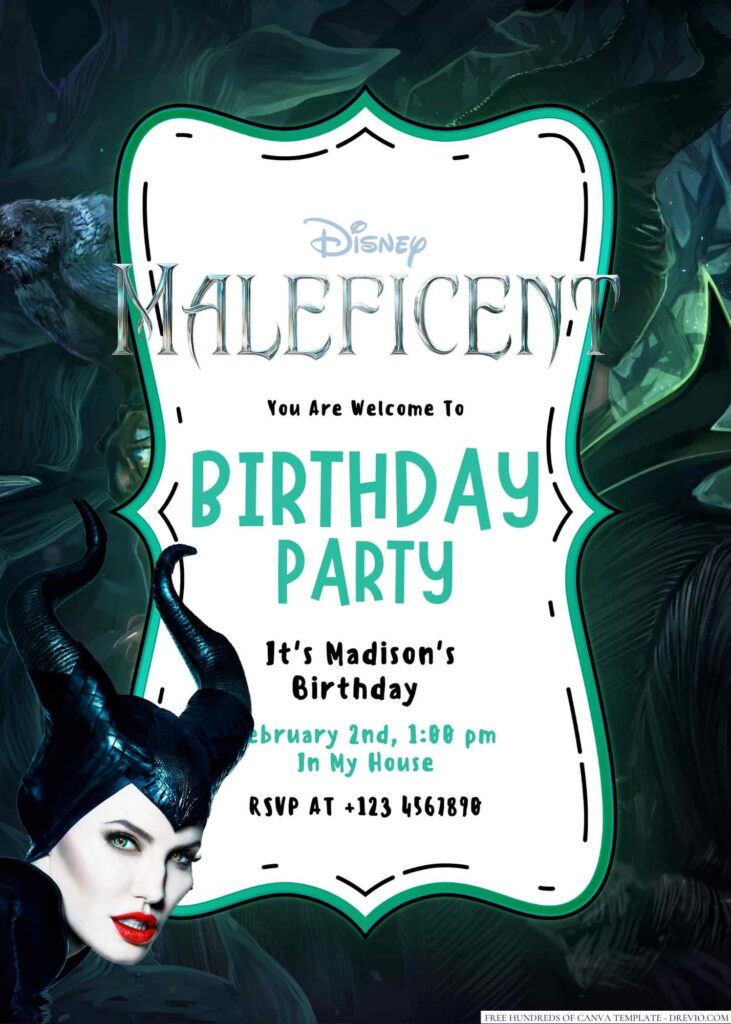 Maleficent Birthday Invitation