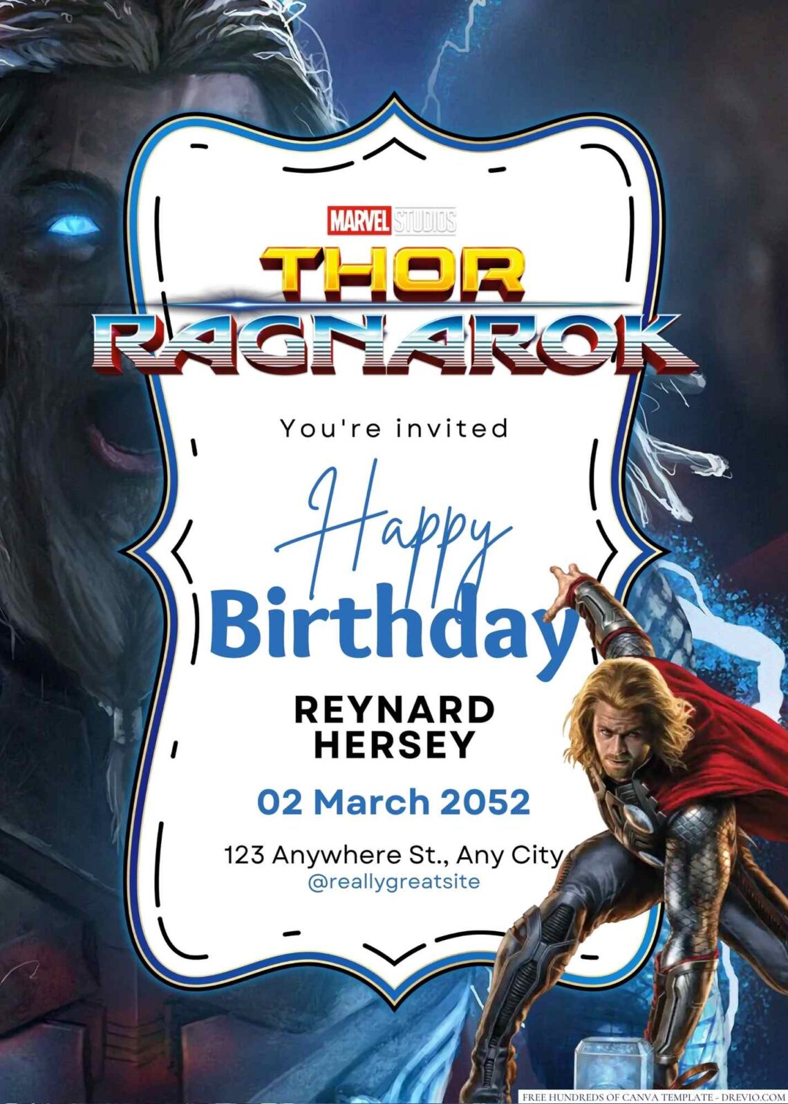 Thor Birthday Invitation