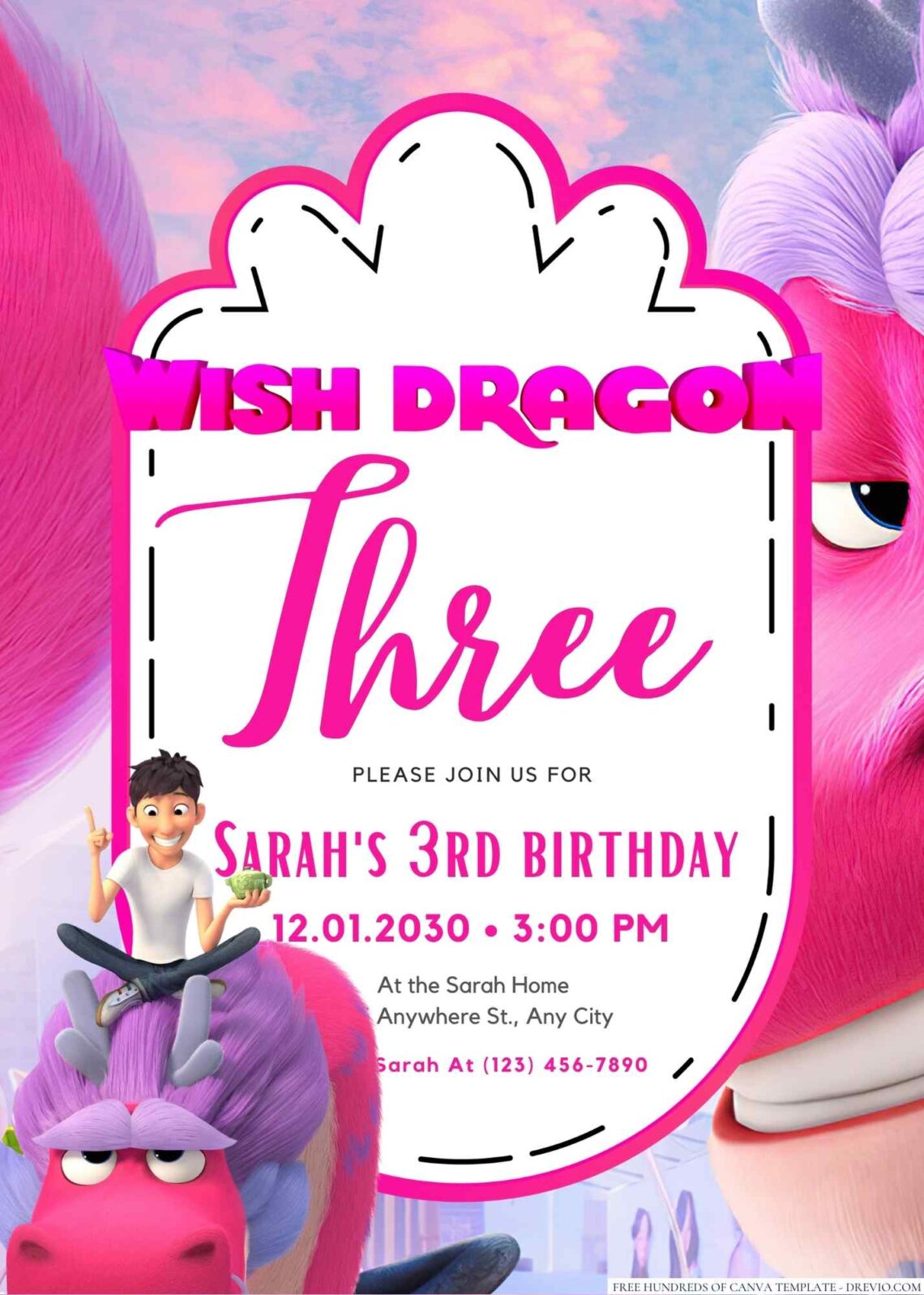 Wish Dragon Birthday Invitation
