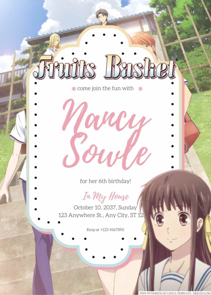 Fruits Basket Birthday Invitation