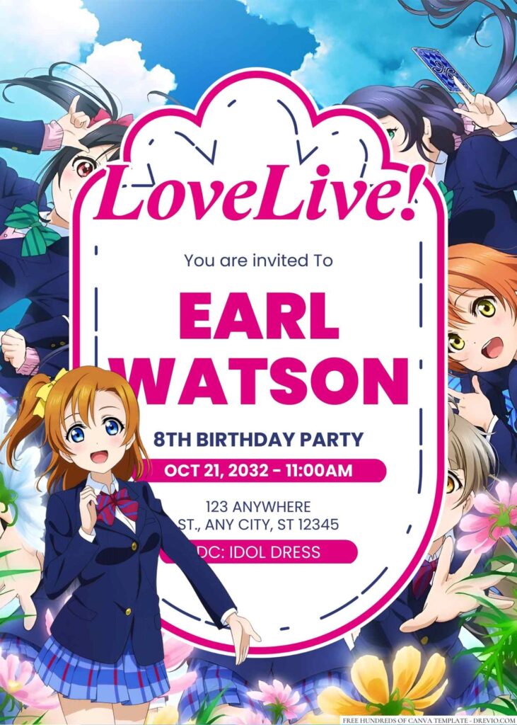 Love Live! Birthday Invitation