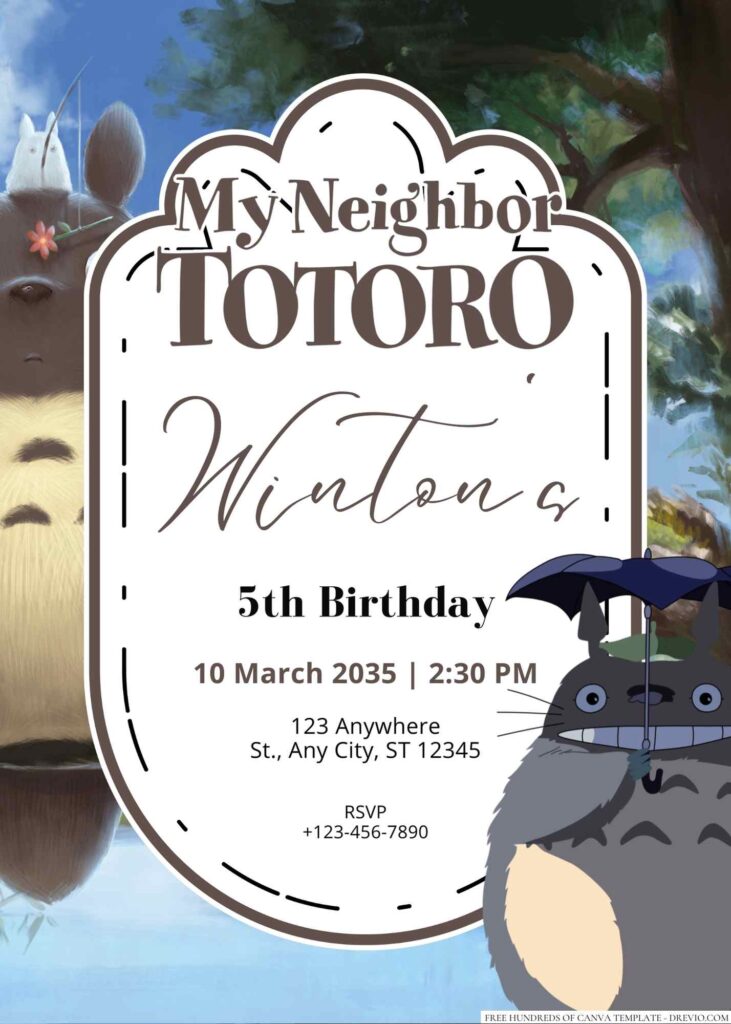  My Neighbor Totoro Birthday Invitation