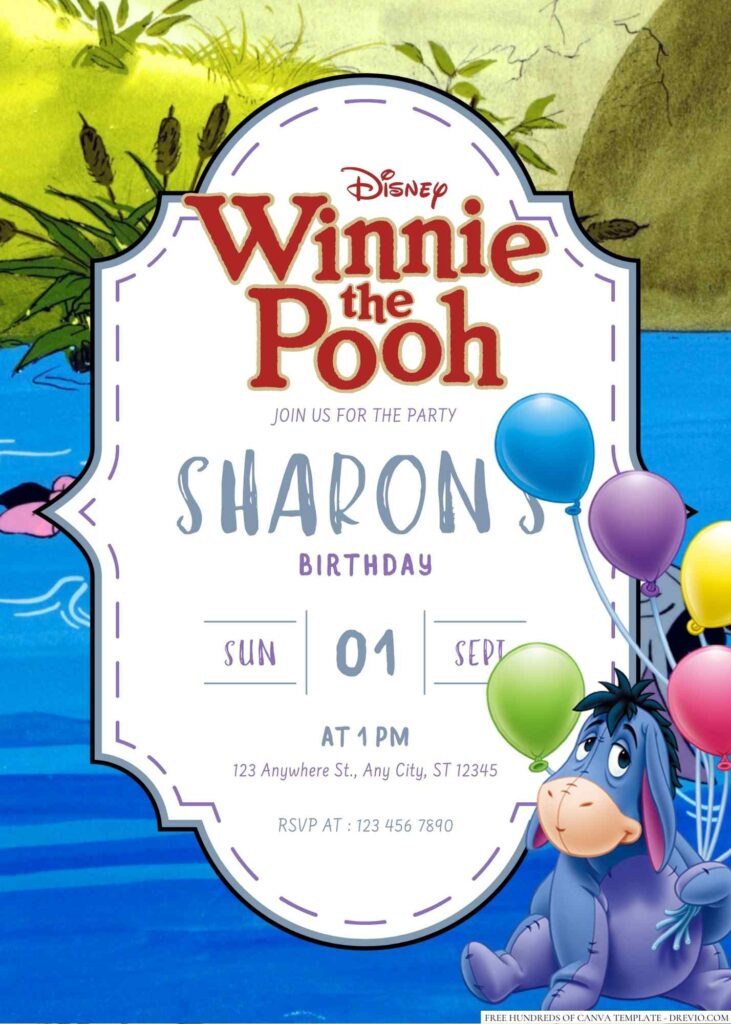 Eeyore Birthday Invitation