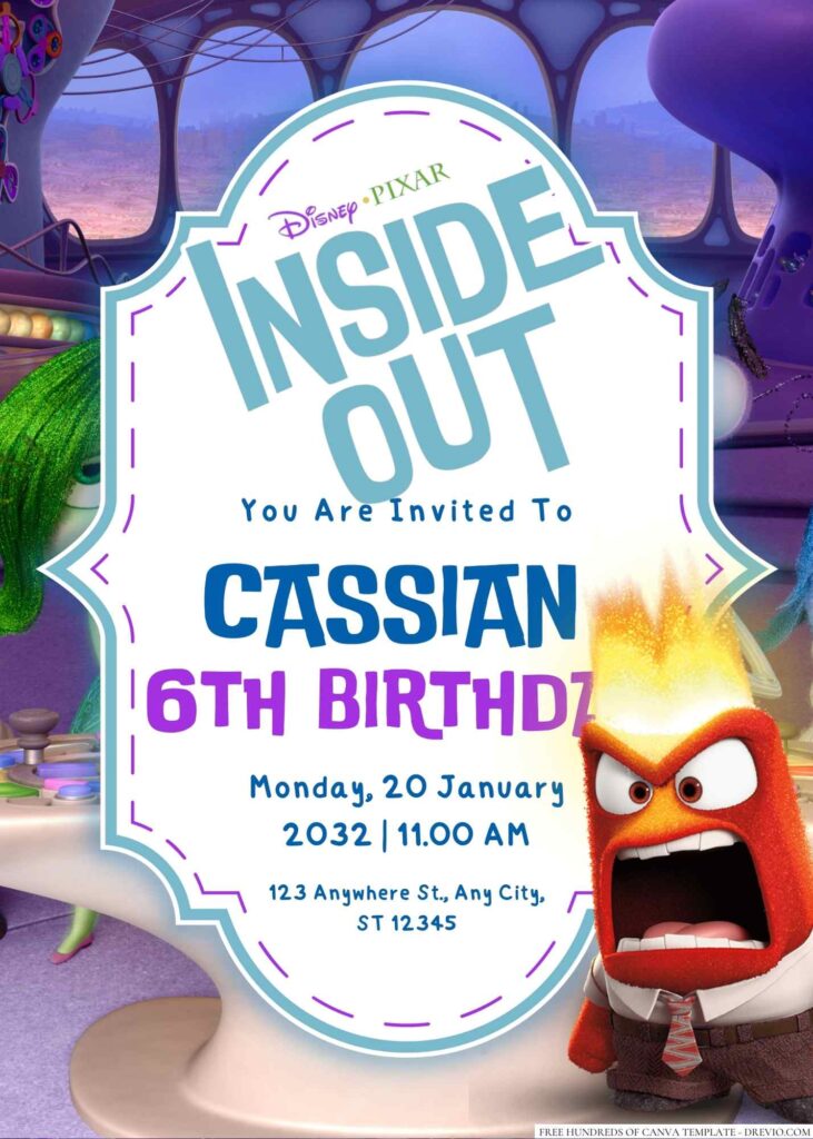 Inside Out Birthday Invitation
