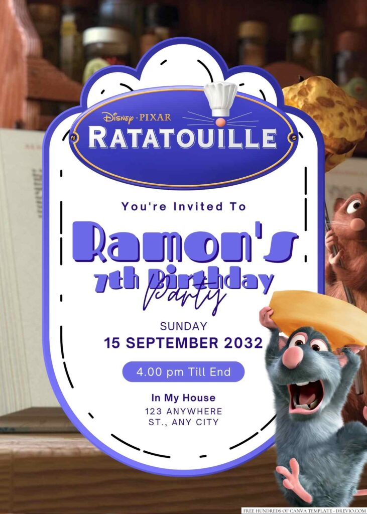 Ratatouille Birthday Invitation