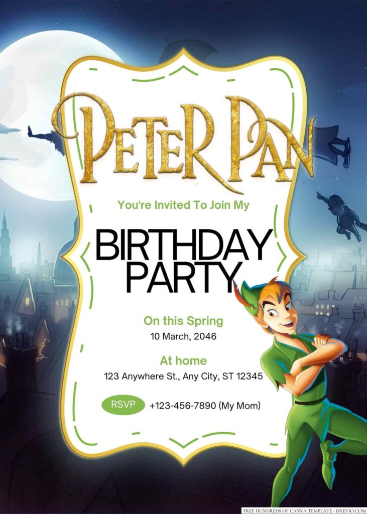 Peter Pan Birthday Invitation