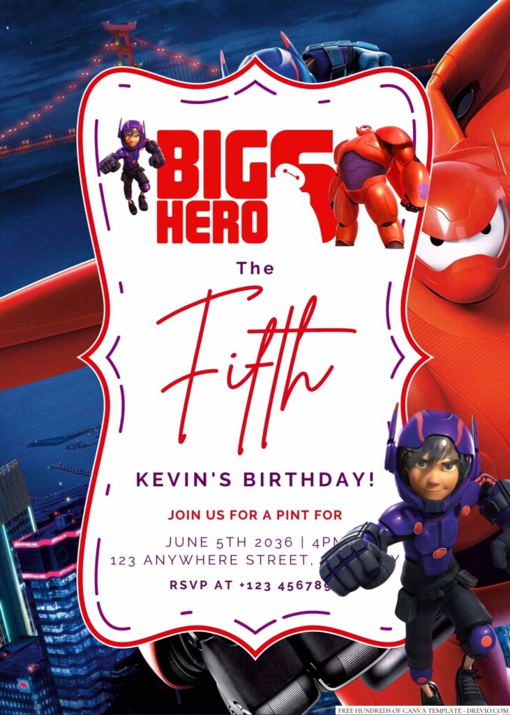 Big Hero 6 Birthday Invitation