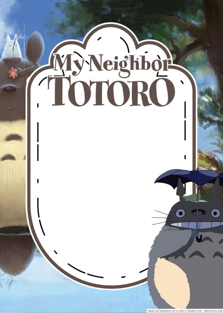 Invitation Template of 22+ My Neighbor Totoro Canva Birthday Invitation Templates 8