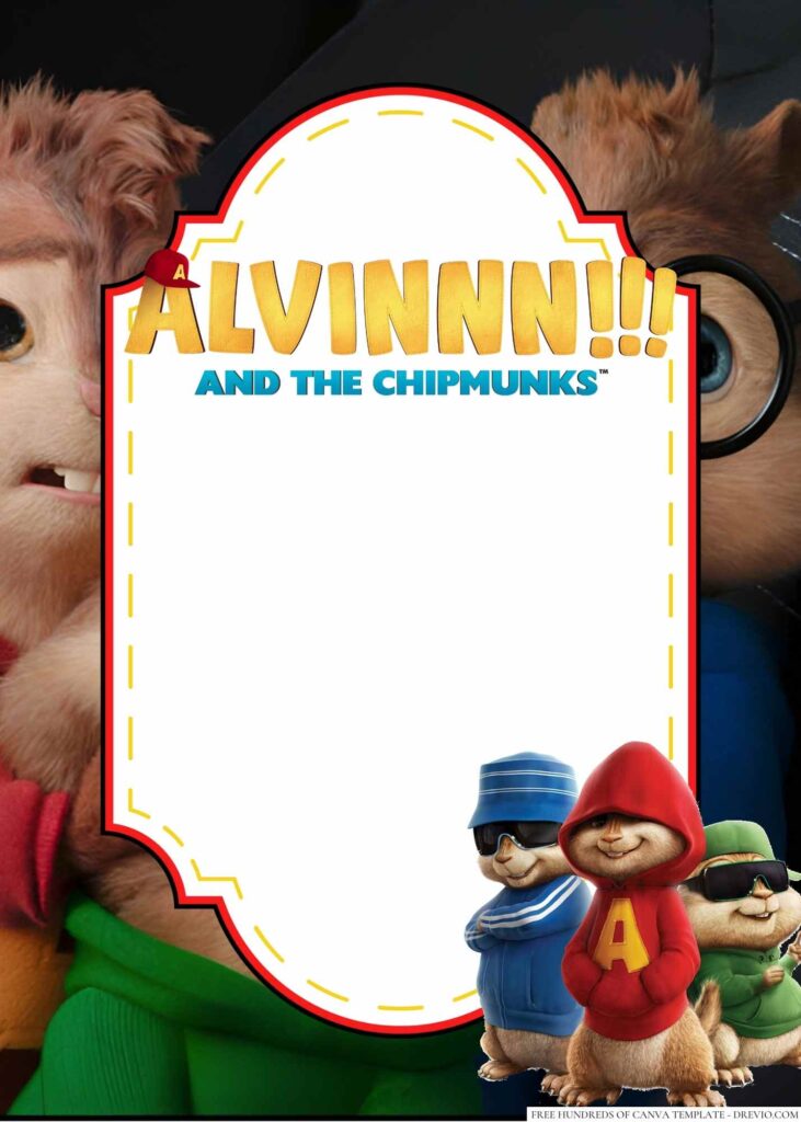 Invitation Template of 18+ Alvin and the Chipmunks Canva Birthday Invitation Templates 9