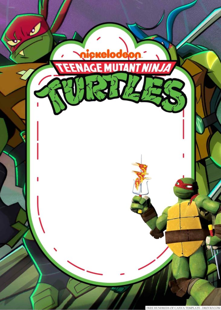 Invitation Template of 20+ Teenage Mutant Ninja Turtles Canva Birthday Invitation Templates 9