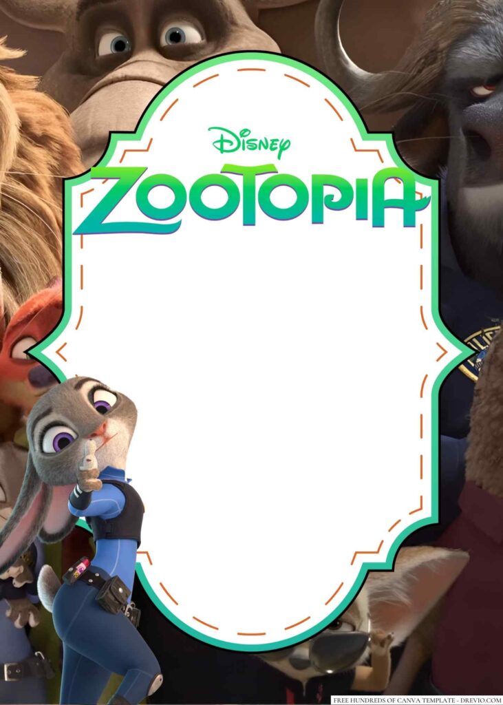 Invitation Template of 20+ Zootopia Canva Birthday Invitation Templates 9